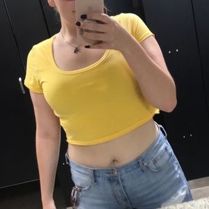 yellow crop top